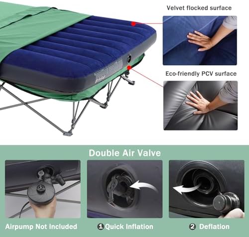 KAMPKEEPER Camping Cot for Adults with Air Mattress, No Air Pump - Image 6