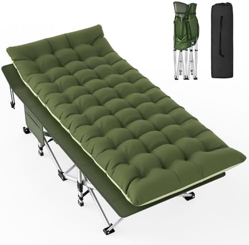 Slendor Camping Cot for Adults, Heavy Duty 500lbs with 3.5" Mattress by Slendor