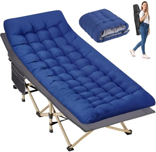 Folding Camping Cot with Mattress for Adults,28" Wide,600LBS by Candockway