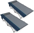 Timber Ridge 31.8" Extra Wide Camping Cot for Adult, Easy Set Up, Heavy Duty Oversized Sleeping Bed with Carry Bag for Camping, Travel and Outdoors, Support up to 450lbs, Blue, 2 Pack by TIMBERRIDGE
