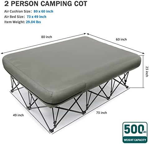 KAMPKEEPER Camping Cot for Adults with Air Mattress, No Air Pump - Image 4