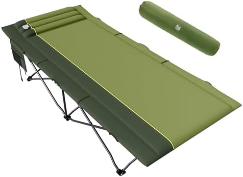 Timber Ridge 31.8" W Extra Wide Heavy Duty Camping Cot for Adult, Easy Set Up Oversized Sleeping Cot with Carry Bag for Camping, Travel and Outdoors, Support up to 450lbs, Green by TIMBERRIDGE