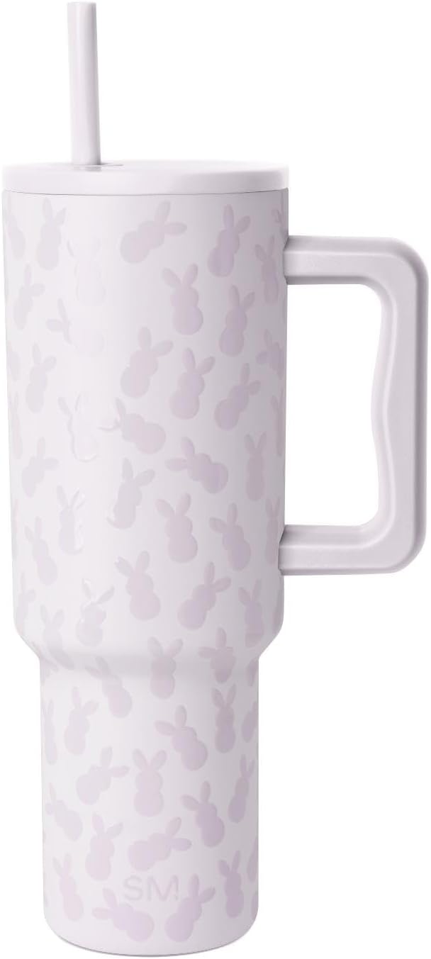 Simple Modern Easter 40 oz Trek Tumbler with Handle and Straw Lid | Cup Holder Friendly Insulated Stainless Steel Travel Mug | Easter Bunnies by SimpleModern