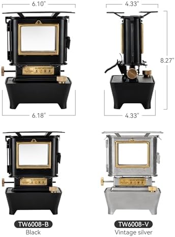 Thous Winds Camping Oil Lantern, Portable Stove for Outdoor Lighting Cooking Warming, Stainless Steel Oven, Retro Silver - Image 6