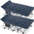 DoCred Oversized XXL Folding Camping Cot with Mattress, 2 Pack 32" Wide Cot by DoCred