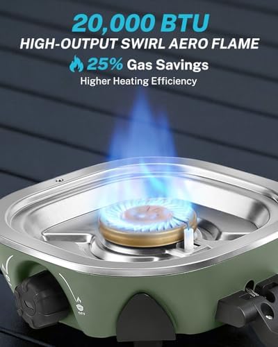 Gonex Propane Camping Stove, 2-Burner Portable Camp Stove, 20,000 BTU - Image 2