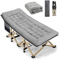 Fragess Portable Camping Cot, 600LBS Max Load, Extra Wide with Thick Mattress, Folding Cot for Outdoor Camping/Office, Home Nap (Grey) by Fragess