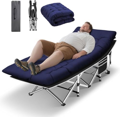 HABUTWAY Camping Cots for Adults, 600lbs Capacity, Folding Camping Cot with Mattress, Sleeping Cots for Adults with Carry Bags for Travel,Beach,Patio,Home Office,Nap Time by HABUTWAYMakeYourLifeComfortable