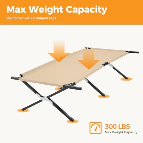 OLIXIS Camping Cot, Folding Cot, Guest Bed 73x35.8x17.7IN - Image 3