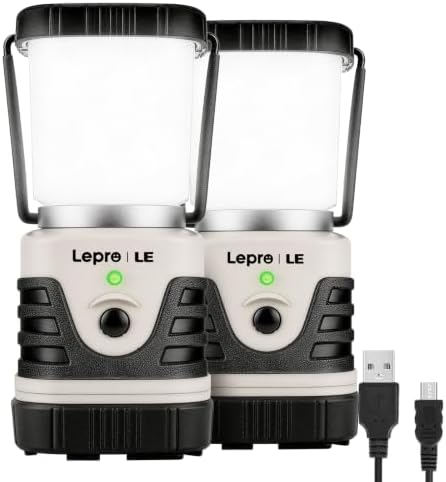 Lepro 1000LM LED Camping Lantern Rechargeable with 4 Light Modes, White by Lepro