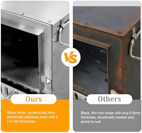 unho Stainless Hot Tent Stove： Prevent rusting 15in with 6 Chimney Pipes - Image 3