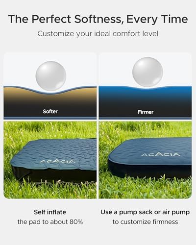 Acacia 4" Thick Self Inflating Sleeping Pad with Foam, Innovative Y-Shaped Telescopic Structure, Ultraportable Camping Air Mattress with Pump Sack, Easy Roll Up Sleep Bed for Travel Tent Car - Image 5