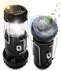 DIBMS 2-Pack Solar Camping Fan w/ Lantern, Collapsible LED Hanging Lights by DIBMS