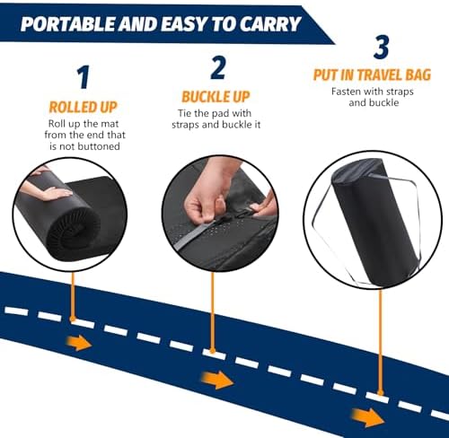 CYMULA Memory Foam Camping Mattress Pad, CertiPUR-US Sleeping Mat, Portable Roll Up Mattress for Adults, Camping Bed Pads for Sleepover, Car Bed with Travel Bag - Image 5