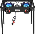 VIVICREATE Propane Grill 2 Burner Outdoor Propane Stove Portable Gas Grill High Pressure Camping Stove Double Burner Cooker for Camping Backyard BBQ Outdoor Cooking by Vivicreate