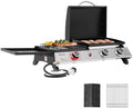 Royal Gourmet PD1305H 3-Burner Propane Gas Grill, Griddle Combo with Lid by RoyalGourmetCorp