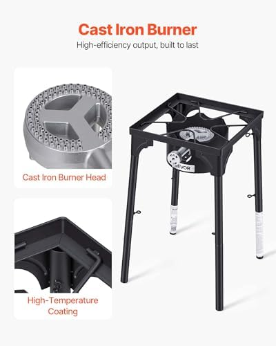 VEVOR 1 Burner Outdoor Propane Gas Stove, Propane LPG Gas Camping Stove, - Image 4