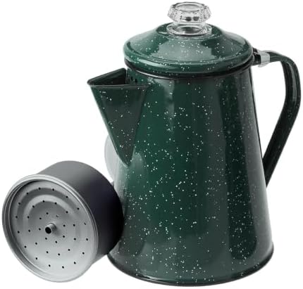 GSI Outdoors Percolator Coffee Pot | Enamelware Campfire Coffee Boiler Kettle for Outdoor Camping Cookware, Cabin, RV, Kitchen, Hunting & Backpacking by GSIOutdoors