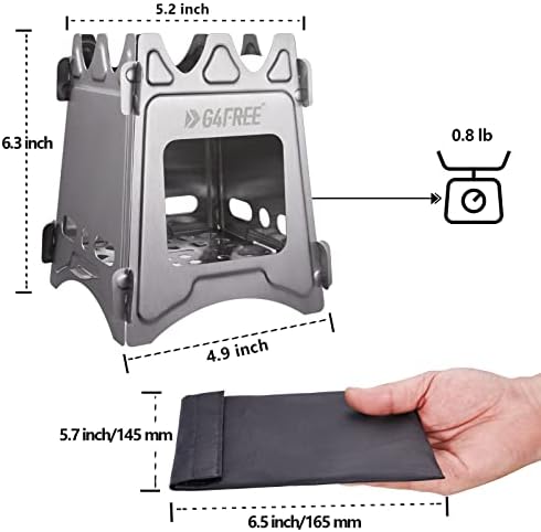 G4Free Camping Stove, Portable Wood Stove with Folding Stainless Steel - Image 2