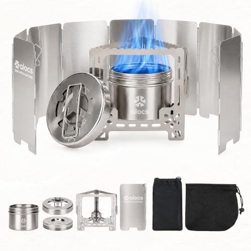 ALOCS 2250W Alcohol Stove Set with Foldable Windscreen & Stand by Alocs