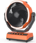 Camping Fan with Light - 20000mAh Rechargeable Battery Fan, 110Hrs Run Time, 4 Speeds, 8H Timers, 110° Auto Oscillation & 270° Pivot Tent Fan with Hook for Camping Power Outage, Hurricane(no adapter) by PANERGY