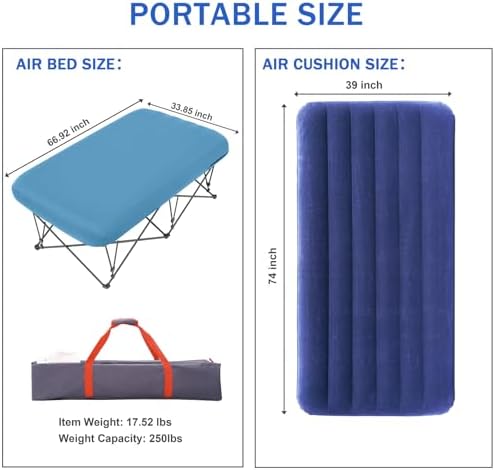 KAMPKEEPER Camping Cot for Adults with Air Mattress, No Air Pump - Image 4