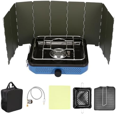 Uniflasy Propane Camping Stove with Carry Bag and Cookware Set by Uniflasy