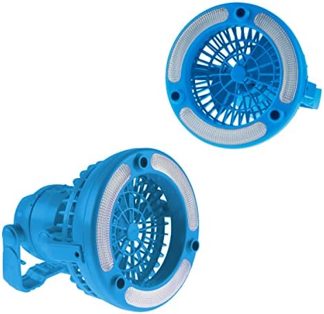 Camping Lantern with Fan Set – Set of 2 Weather-Resistant Camping Lights with 18 LED Bulbs and High and Low Fan Settings by Wakeman (Blue) - Image 7