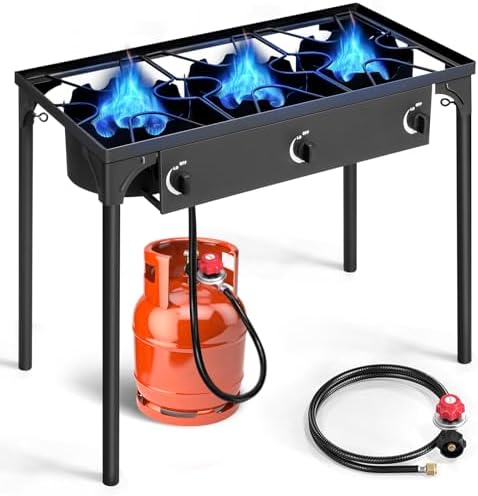 Outvita 3 Burner Propane Gas Stove for Outdoor Cooking, 225,000 BTU by Outvita