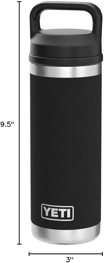 YETI Rambler 18 oz Bottle, Vacuum Insulated, Stainless Steel with Chug Cap, Black - Image 7