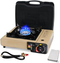 SHINESTAR 7800 BTUs Portable Butane or Propane Camping Stove, Wind Guard by SHINESTAR