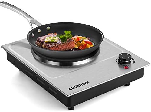 CUSIMAX Electric Hot Plate, 1500W Single Burner, Hot Plate for Cooking by CUSIMAX