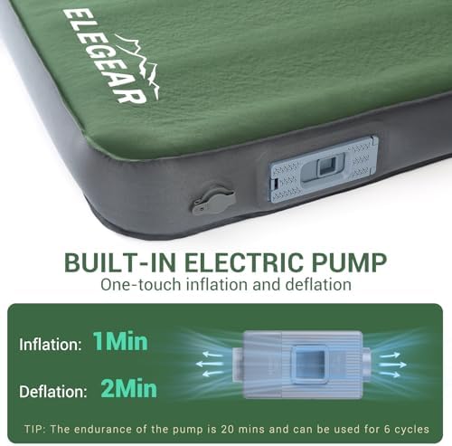 Elegear Air & Foam Self Inflating Sleeping Pad 4" Built-in Electric Pump - Image 2