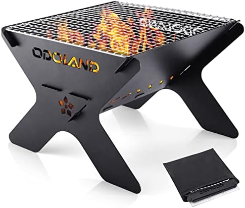 Odoland Portable Folding Charcoal Grills for Outdoor Cooking Bonfire BBQ by Odoland