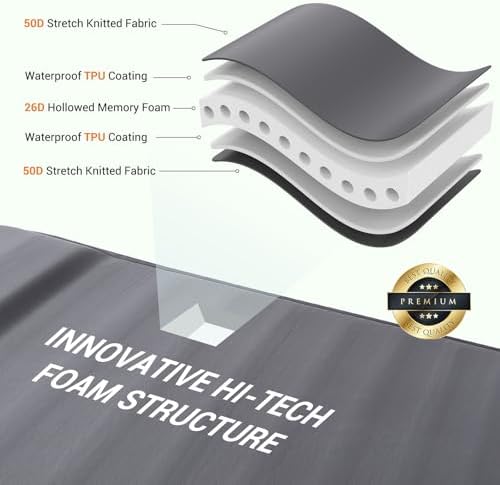 Elegear Air & Foam Camping Mattress 4" Built-in Electric Pump (Grey, Full) - Image 3
