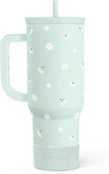 Daisy 40oz Tumbler with Handle and Straw – Flower Insulated Stainless Steel Travel Coffee Mug for Women Girls - Gift Idea for Birthday Christmas Mothers Day by SANDJEST