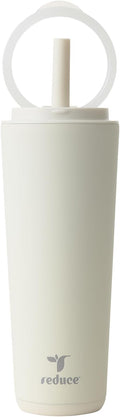 REDUCE Halo 24 oz Stainless Steel Vacuum Insulated Tumbler - Spill Proof Travel Mug with Flip Handle Lid - Keeps Drinks Cold for 32 Hrs - Dishwasher Safe - Cupholder Friendly - Unbleached by Reduce