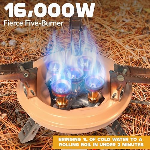 Roamix 54,500 BTU Multi-Fuel Portable Camping Stove – 16,000W Collapsible Windproof Burner with Fuel Canister Adapter & Carrying Case for Outdoor Cooking, Backpacking & Emergency Use - Image 5