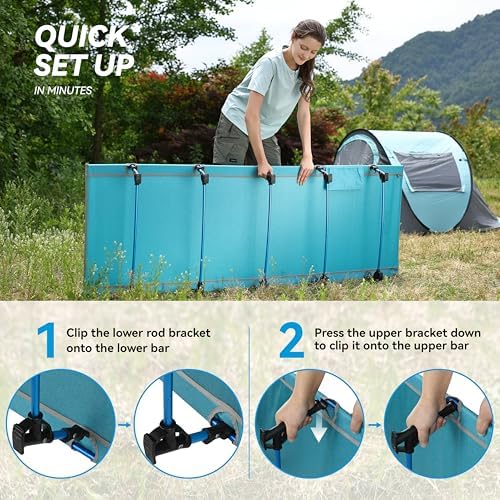 MARCHWAY Ultralight Folding Tent Camping Cot Bed, Portable Compact for Outdoor Travel, Base Camp, Hiking, Mountaineering, Lightweight Backpacking (Blue) - Image 5