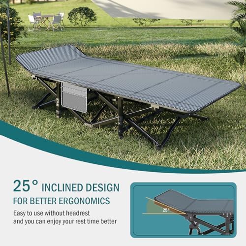 Mopaicot Camping Cot for Adults, Folding Bed with Comfortable Cushion - Image 6