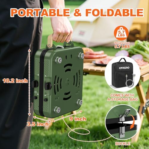 Propane 2-Burner Foldable Camping Stove with Carry Bag, Portable Propane Camp Stoves with Adjustable Burners & Piezo Ignition for Outdoor Cooking, Tailgating, Backyard Gathering(Griddle Not Included) - Image 3