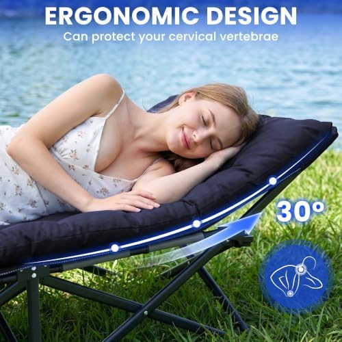 Camping Cot for Adults, Blue, 28" Extra Wide - Image 4