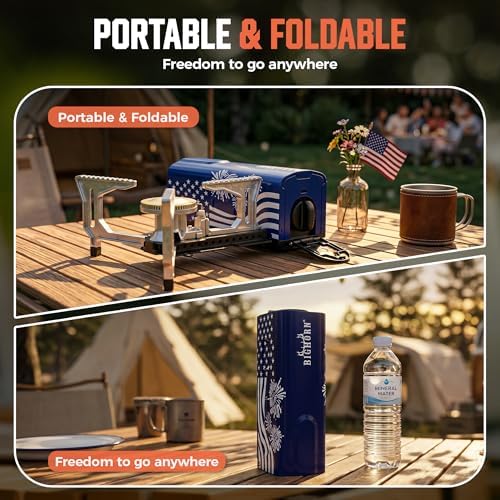 BIG HORN OUTDOORS Butane Camping Stove, Portable Folding Gas Burner with Carry Bag for Camping, Emergency Use, Outdoor Cooking & 4th of July Parties - Image 5