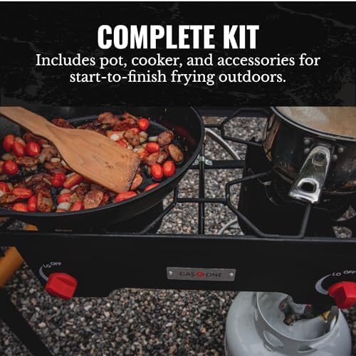Gas One Propane Double Burner Two Burner Camp Stove Outdoor High Pressure Propane 2 Burner Adjustable PSI Regulator and 4ft Hose With Removable Legs - Image 5