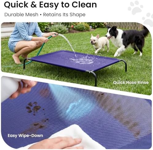 Love's cabin Elevated Cooling Dog Bed for Large Dogs, Portable Indoor & Outdoor Raised Pet Dog Cat Cot, Durable Summer Frame with Breathable Mesh, Blue, 48 inches - Image 5