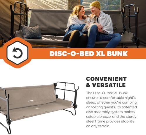 Disc-O-Bed Extra Large Portable Bunk Camping Cots with Carry Bags, Tan - Image 4