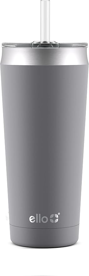 Ello Beacon Vacuum Insulated Stainless Steel Tumbler with Slider Lid and Optional Straw by Ello