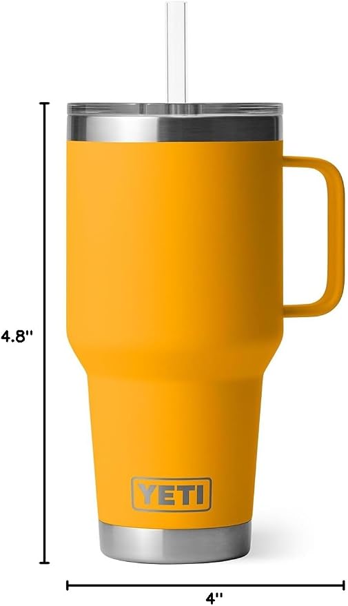 YETI Rambler 35 oz Tumbler with Handle and Straw Lid, Travel Mug Water Tumbler, Vacuum Insulated Cup with Handle, Stainless Steel, Beekeeper - Image 10