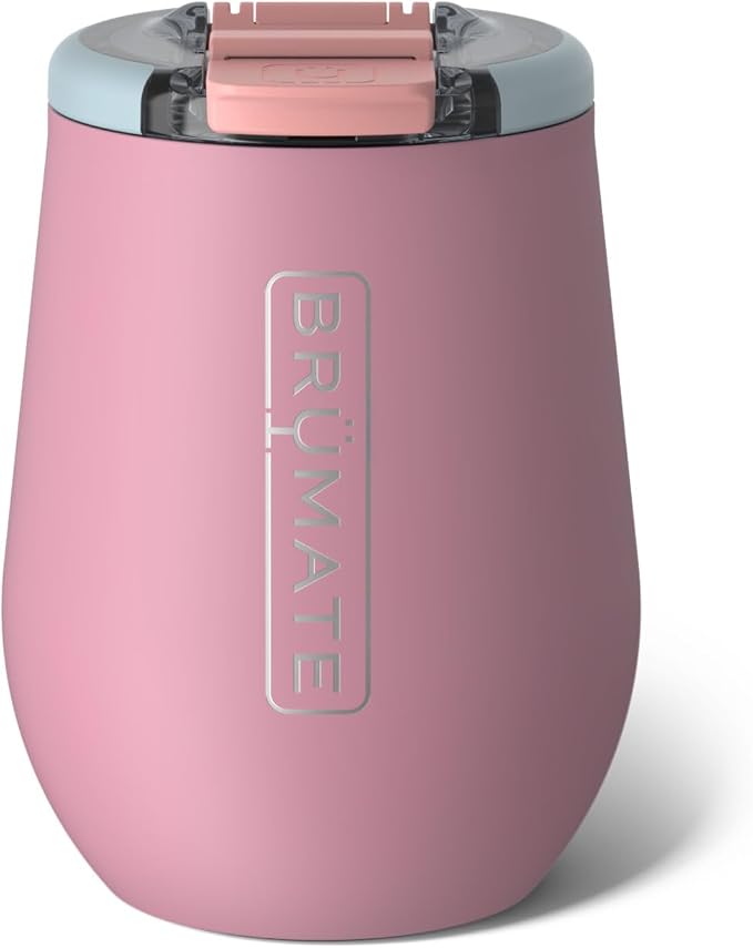 BrüMate Uncork'd 14oz 100% Leakproof Insulated Wine Tumbler | Locking Lid | Insulated Stainless Steel Wine Glass | Perfect For Travel & Outdoors | BPA-Free (Eclipse) by Br%C3%BCMate