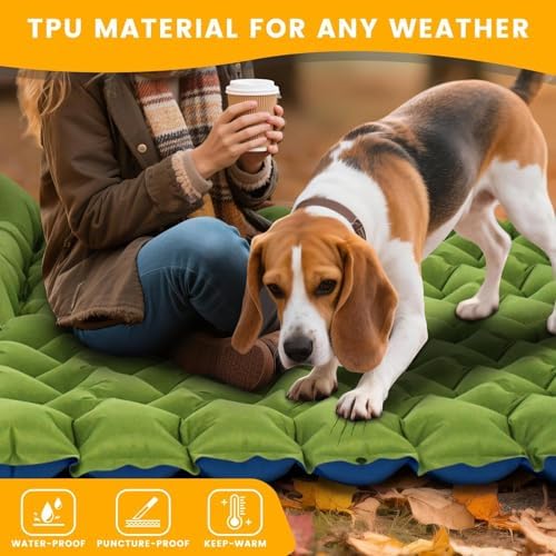 2 Pack 4-Inch Camping Sleeping Pads with Foot Pump and Pillow - Image 6